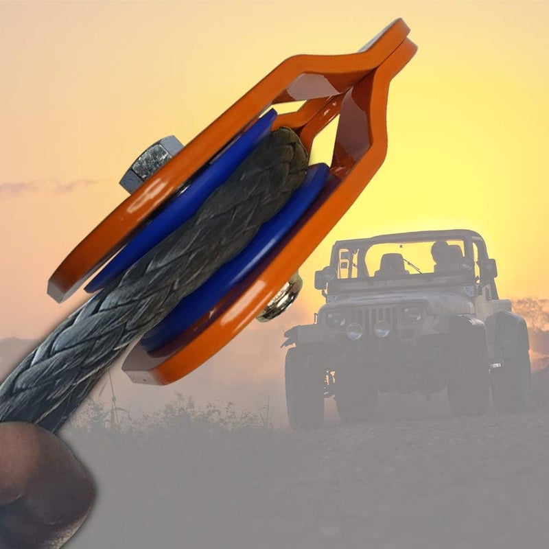 SSACK Store Snatch Block for Winches Synthetic Rope Snatch Pulley Block Max Load 29,000 lbs (Orange) - Image 4
