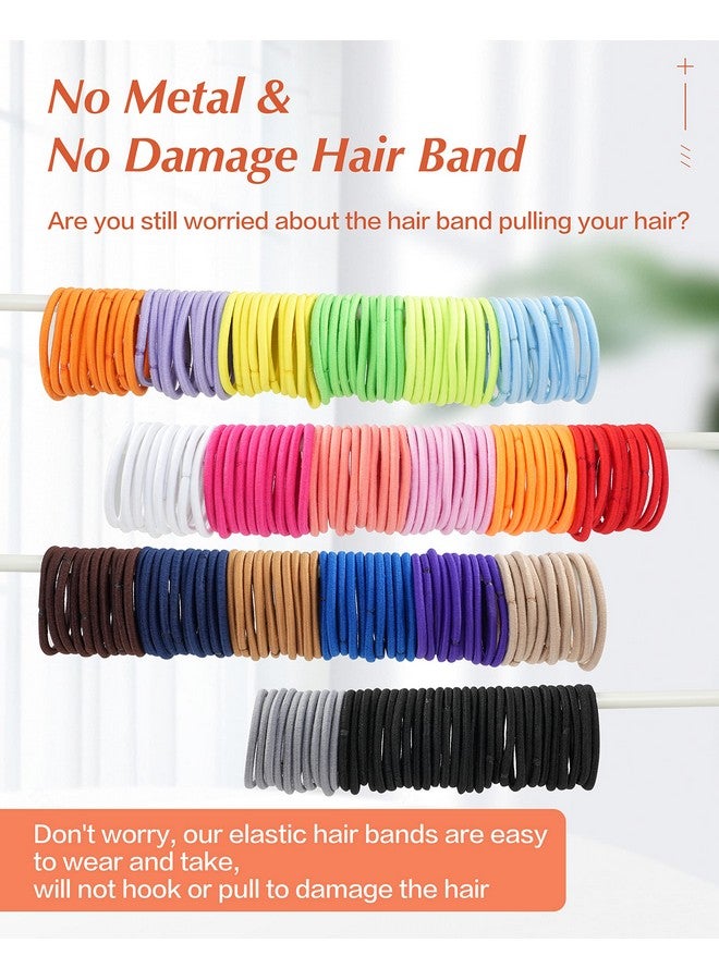 MoHern 203 Pieces Hair Ties No Damage, 4Mm Hair Bands, 20 Colors Elastic Hair Ties For Thick Hair, Medium Size Ponytail Holders For Women And Girls - Image 5