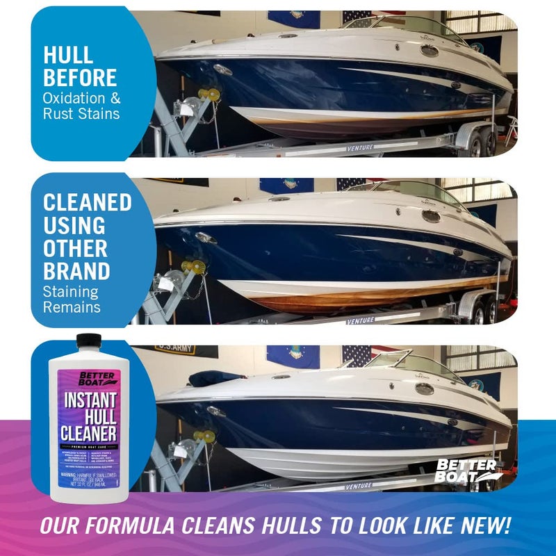 Better Boat Fiberglass Boat Hull Cleaner for Boats & Boat Cleaner Cleaning Supplies Marine Metal Stain Remover and Restorer Boat Soap Wash Pro Products Clean Deck Pontoon & Sailboat & Boat Deck Cleaner - Image 2