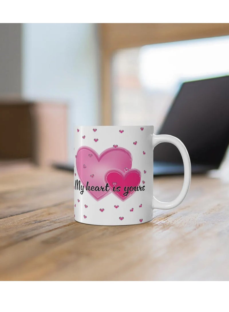 RYN Valentine's Day Mug 11oz - Love Gift for Her, Cup with Hearts, Romantic Coffee Mug, Anniversary Present, Valentine Decor - Image 4