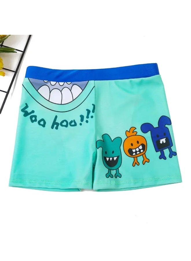 إسكدنيا سراويل سباحة كرتونية للأطفال مباشرة كبيرة الحجم للأولاد للسباحة على الشاطئ ربيع حار - اللون: 2017-6 للأولاد سراويل سباحة زرقاء داكنة - - Image 5