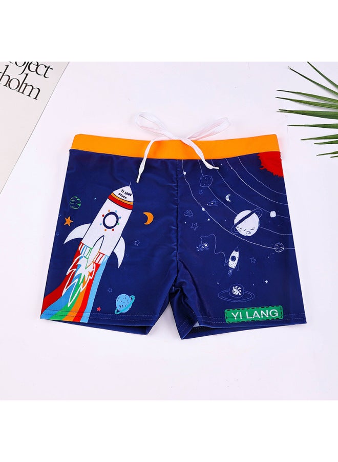 إسكدنيا سراويل سباحة كرتونية للأطفال مباشرة كبيرة الحجم للأولاد للسباحة على الشاطئ ربيع حار - اللون: 2017-6 للأولاد سراويل سباحة زرقاء داكنة - - Image 1