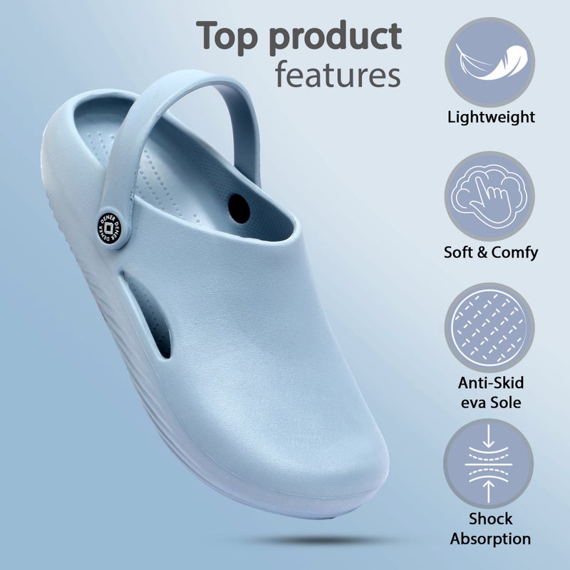 Face Aqua Blue Clogs for Men - Image 3