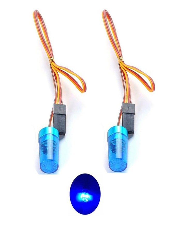Chanmoo 1/10 1/14 RC Car Led Flash Lights Police OD 9MM Multi-function 360 Degree Rotating Flashing Lamp For 1:10 RC off road Car 1:14 Tamiya Tractor RC Engineering Truck 2PCS (Blue OD9mm) - Image 1