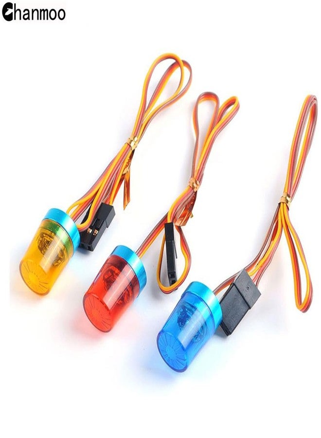Chanmoo 1/10 1/14 RC Car Led Flash Lights Police OD 9MM Multi-function 360 Degree Rotating Flashing Lamp For 1:10 RC off road Car 1:14 Tamiya Tractor RC Engineering Truck 2PCS (Blue OD9mm) - Image 5