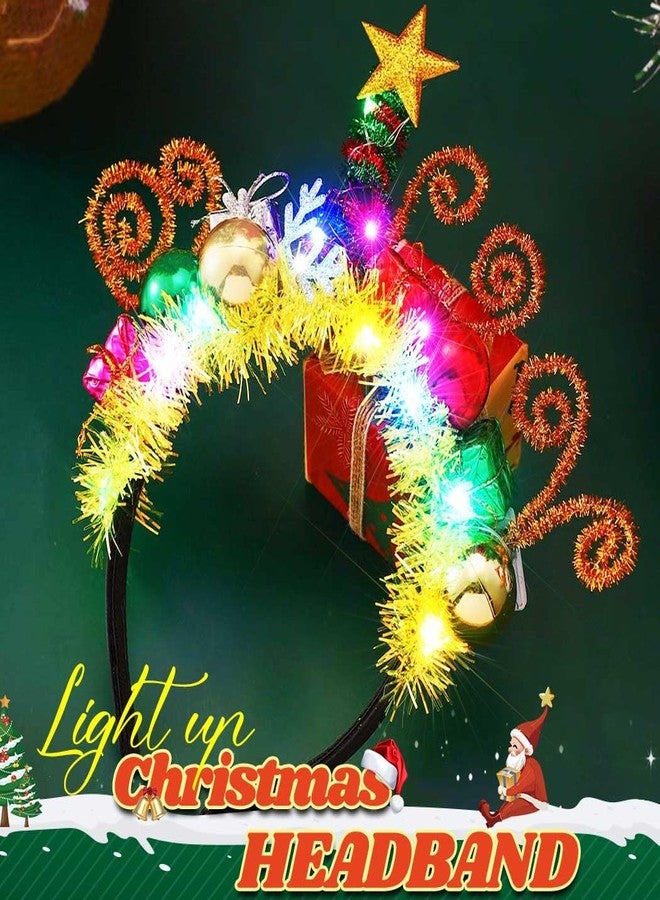 GORTIN Christmas Light up Headband LED Christmas Ball Headpiece Glowing Hair Band Xmas Holiday Hair Accessories for Women - Image 2