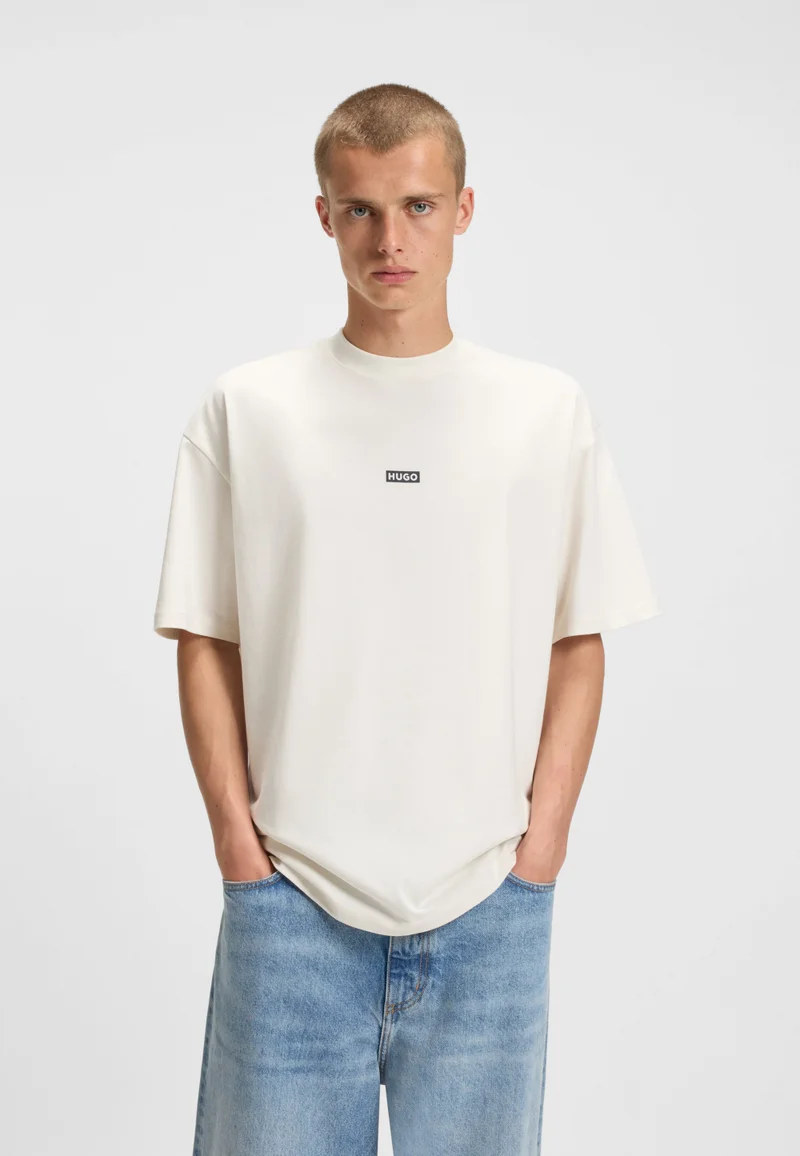 هوجو Cotton-jersey T-shirt with new-season logo story