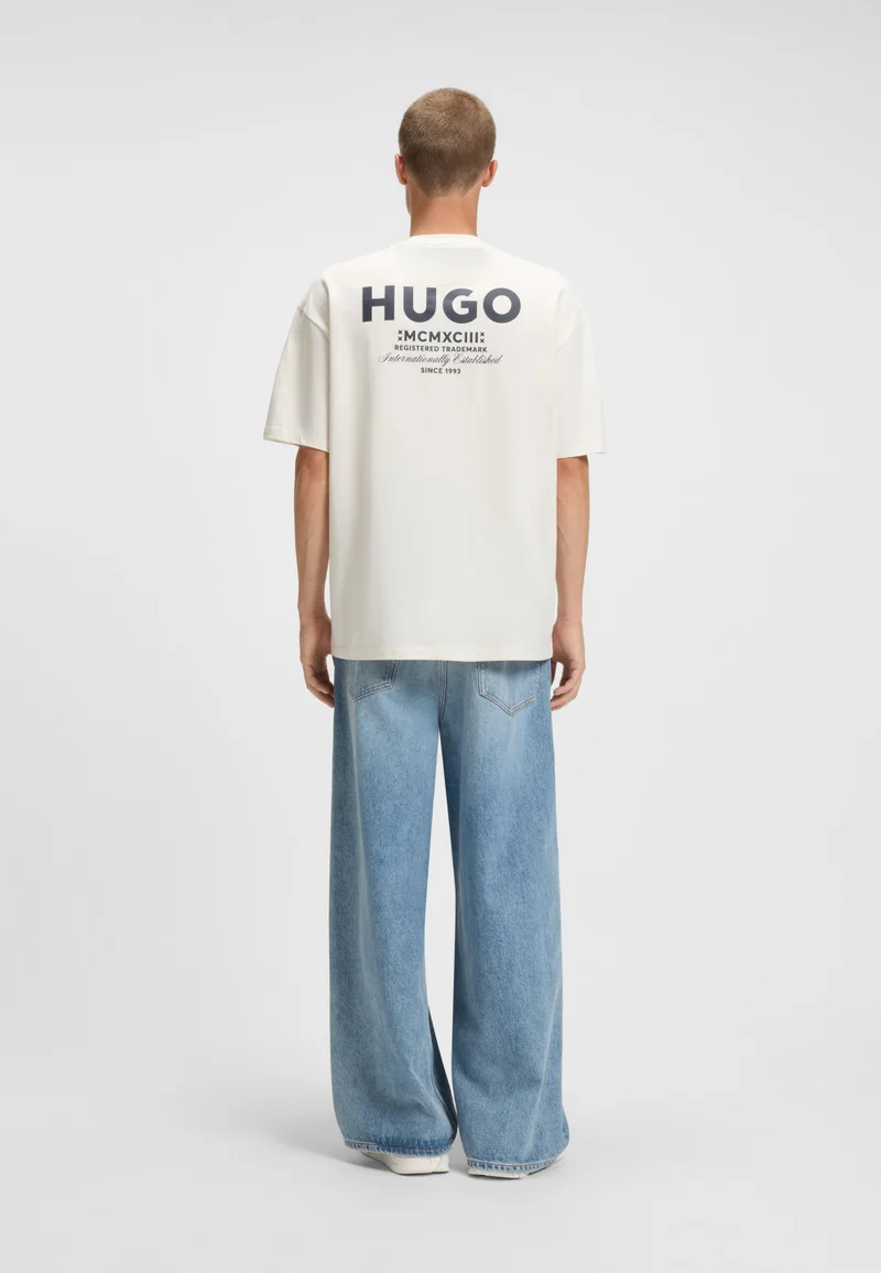 هوجو Cotton-jersey T-shirt with new-season logo story