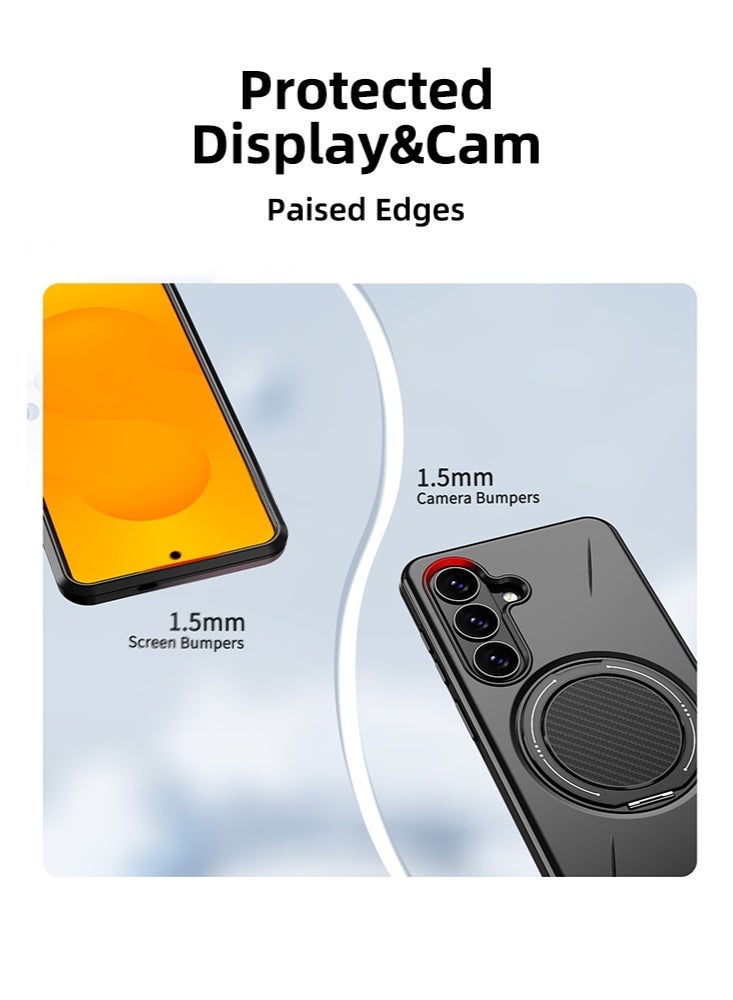 for Samsung S26 Plus Case, Compatible with Ring Holder,Translucent Matte Back Shockproof Cover , Slim Thin Full Protection Phone Case for Galaxy S26 Plus(Black) - Image 4