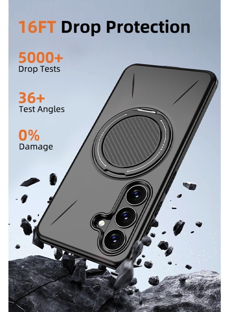 for Samsung S26 Plus Case, Compatible with Ring Holder,Translucent Matte Back Shockproof Cover , Slim Thin Full Protection Phone Case for Galaxy S26 Plus(Black) - Image 3