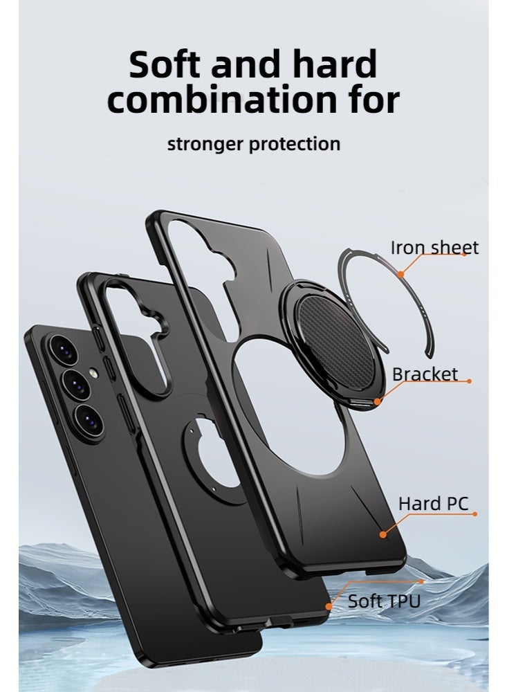 for Samsung S26 Plus Case, Compatible with Ring Holder,Translucent Matte Back Shockproof Cover , Slim Thin Full Protection Phone Case for Galaxy S26 Plus(Black) - Image 5