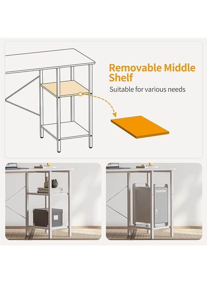 JCB CHIC Gaming Table 102cm with Monitor Stand,Computer Desk Office Table Study Desk L Shaped Desk with2 Storage  Shelves for Study and Home Office - Image 3