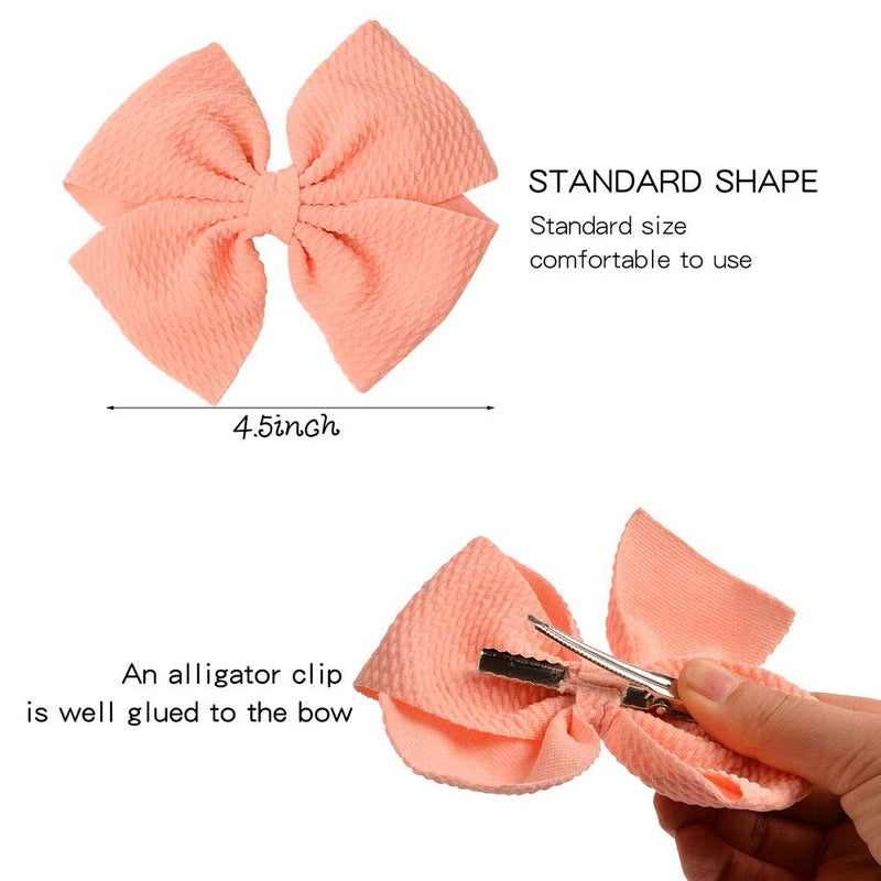 Prohouse 30 PCS Baby Girls Hair Bows Clips Barrettes Waffle Hair Accessories with Alligator Clip for Babies Girl Infant Toddlers Kids Teens - Image 2