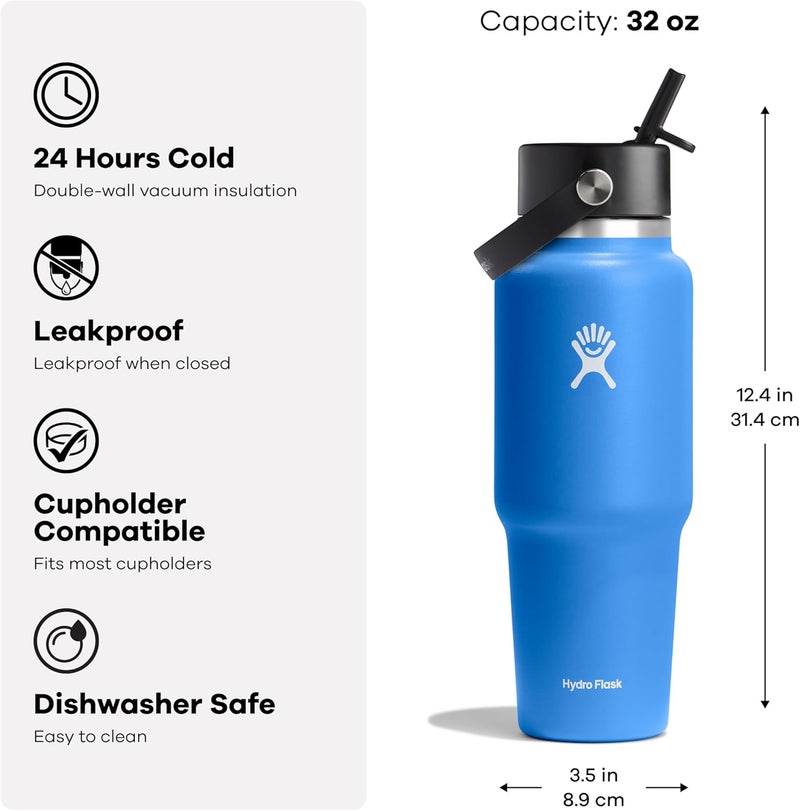 Hydro Flask 32 Oz Wide Flex Straw Travel Bottle Moonshadow - Image 1