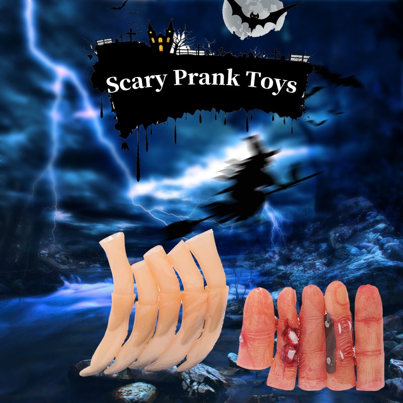 10PCS Halloween Fake Fingers Set Spooky Scary Witches Nails for Cosplay Party Prank Toys for Halloween Party Festivals Scary Props - Image 5