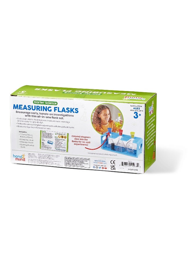 Learning Resources Starter Science Measuring Flask Set, Child-Safe Lab Equipment With 3 Flasks, Stoppers, Stand And Cleaning Brush, Ages 3 Plus - Image 4
