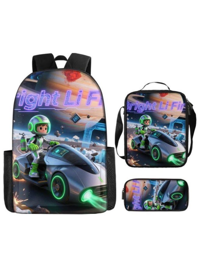 واضح من النار حقيبة كرتونية من ثلاث قطع، يسهل التعامل معها في مناسبات مختلفة (متوفرة للطلاب والأطفال والأصدقاء في النزهايات وتسلق الجبال والتعليم المدرسي وما إلى ذلك) | الكتفين + حقائب اليد + حقائب القرطاسية | موسم العودة إلى المدرسة / هدايا المهرجان - 44 - Image 2