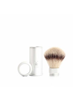 M MÜHLE Travel Silver Aluminum Silvertip Fibre Shaving Brush - Portable Synthetic Luxury Shave Brush for Men, Rich Lather  - Image 2