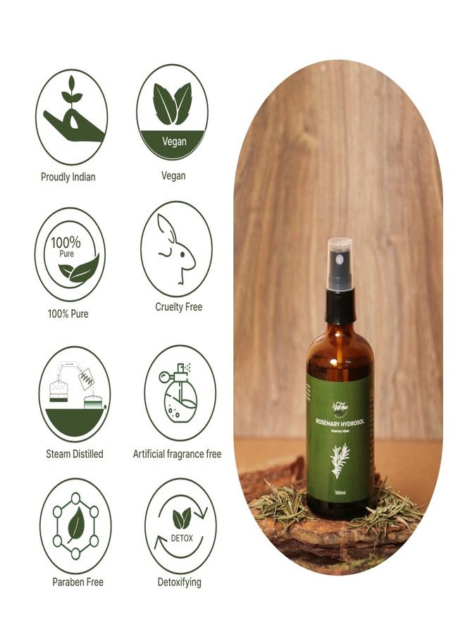 Vriksha Veda Rosemary Hydrosol I Pure I Steam Distilled in Uttarakhand ISuitable for all Hair types I 100 ml pack of 2 - Image 3