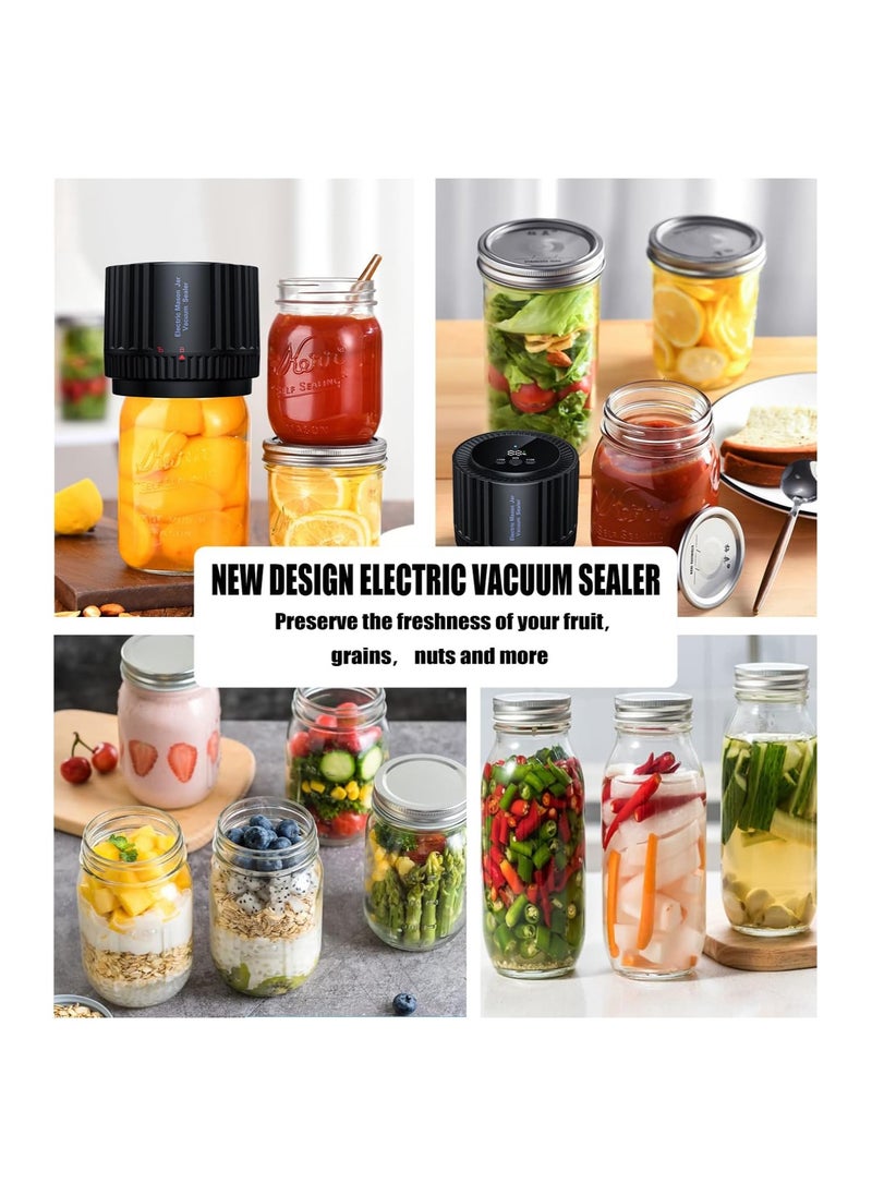 SYOSI - Electric Mason Jar Vacuum Sealer, Electric Mason Jar Vacuum Sealer Kit, Vacuum Sealing Machine for Food Storage Electric Mason Cordless Vacuum Sealer, for Wide Mouth and Regular Mouth Mason Jars - Image 1