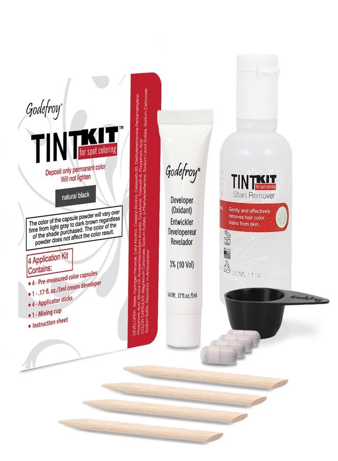 جودفروي مجموعة صبغة الشعر من جودفروي، 4 استخدامات، مع مزيل بقع الصبغة (30 مل)، تغطية كاملة لجذور الشعر الرمادي، نتائج بجودة صالونات التجميل - أسود طبيعي - Image 1