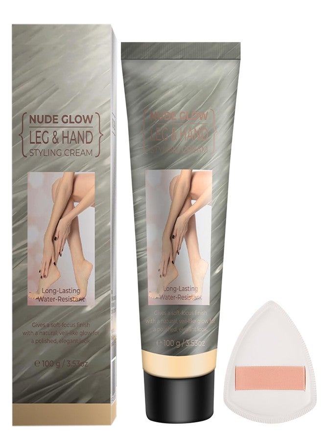 Jutqut Waterproof Leg & Body Makeup Cream with Puff, Transfer-Resistant Full Coverage Concealer for Tattoos, Scars & Varicose Veins, Long-Lasting Natural Finish Foundation for All Skin Tones, 01 - Image 1