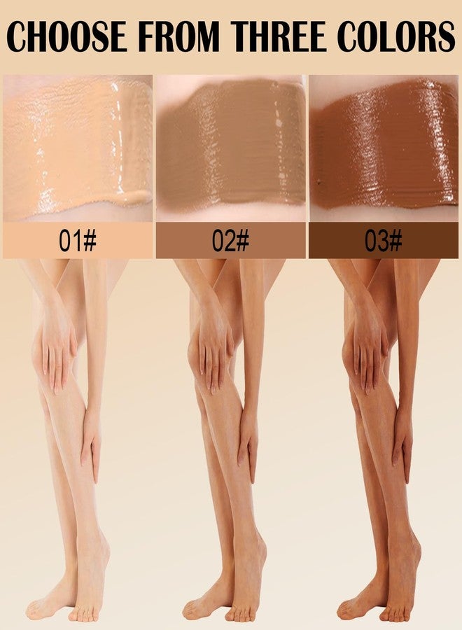 Jutqut Waterproof Leg & Body Makeup Cream with Puff, Transfer-Resistant Full Coverage Concealer for Tattoos, Scars & Varicose Veins, Long-Lasting Natural Finish Foundation for All Skin Tones, 01 - Image 2