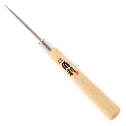 KAKURI Awl Tool for Sewing, Scratch Wood, Leather, Punch, Book Binding, Sharp Japanese Stainless Steel Scratch Awl 4-3/4" Multitool, Maple Wood Handle, Made in Japan - Image 1