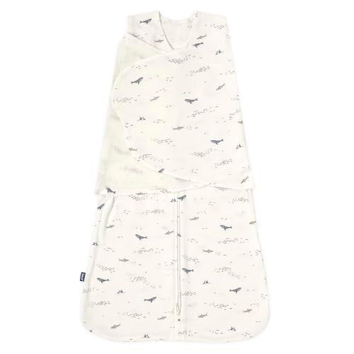 HALO 100% Cotton Sleepsack Swaddle, 3-Way Adjustable Wearable Blanket, TOG 1.5, Ocean Life, Small, 3-6 Months - Image 1