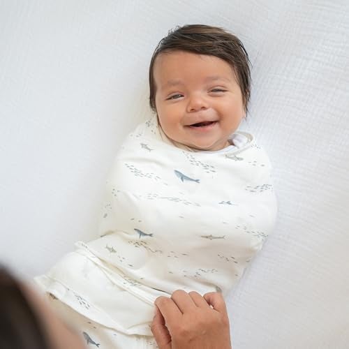 HALO 100% Cotton Sleepsack Swaddle, 3-Way Adjustable Wearable Blanket, TOG 1.5, Ocean Life, Small, 3-6 Months - Image 2