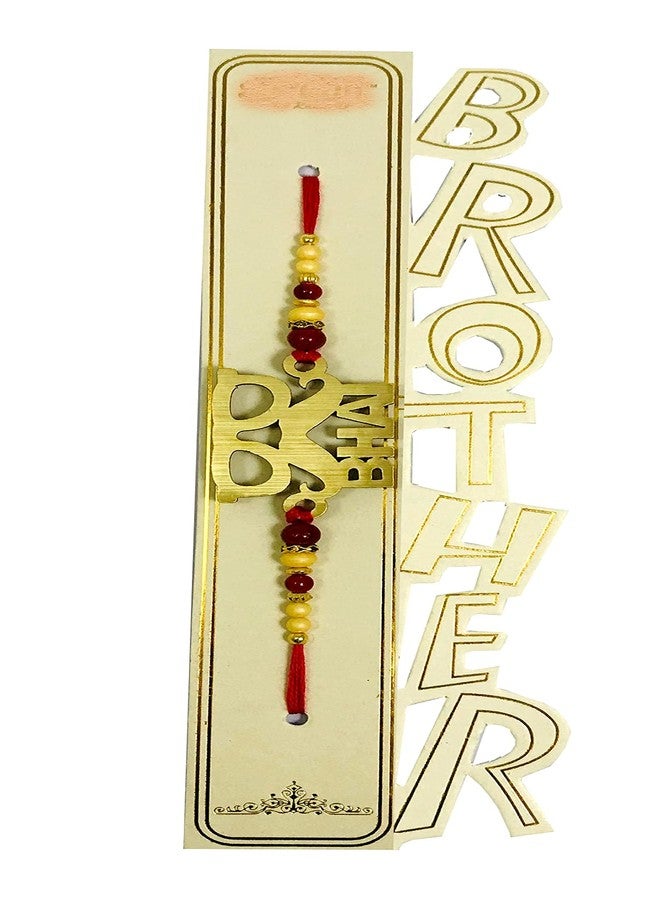 Evisha 2 Pcs Wooden Mustache Bhai Rakhi For Brother | Rakhi Combo 137 Two | rakhi || rakhi set || rakhi for brother - Image 3