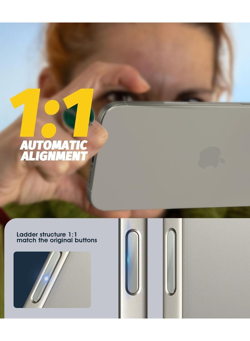 4 Pack Compatible for iPhone 16/16 Plus/16 Pro/16 Pro Max Camera Control Capture Button Protector, Tempered Glass High Definition Strong Protection -Titanium Gray - Image 4