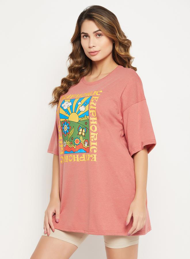 كلوفيا تيشيرت فضفاض مطبع بطبعة جرافيك - Image 4