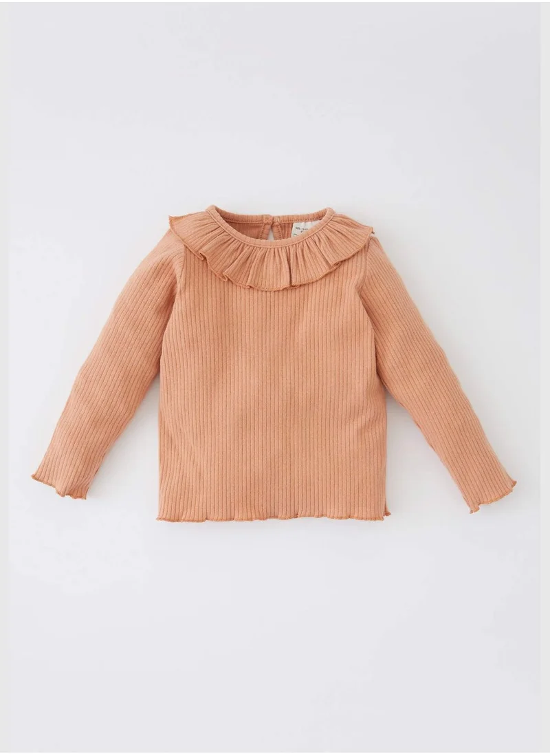 DeFacto BabyGirl Regular Fit Frill Neck Long Sleeve Body