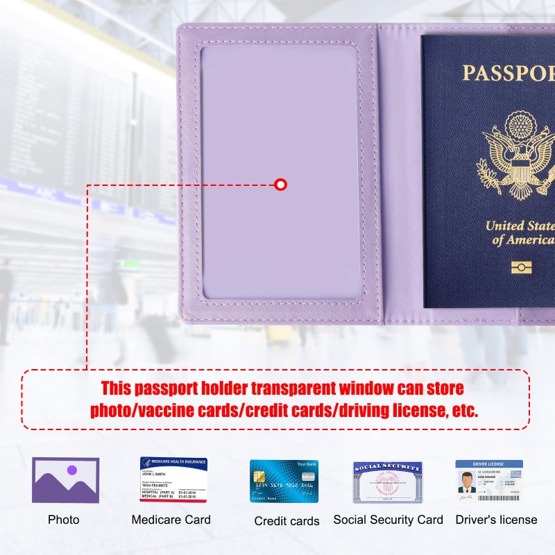 TIGARI Passport Holder for Travel, Slim Passport Cover for Women Men, Leather Passport Case Protector with Waterproof Slot, Family Vacation Plane Cruise Travel Essentials - Image 3