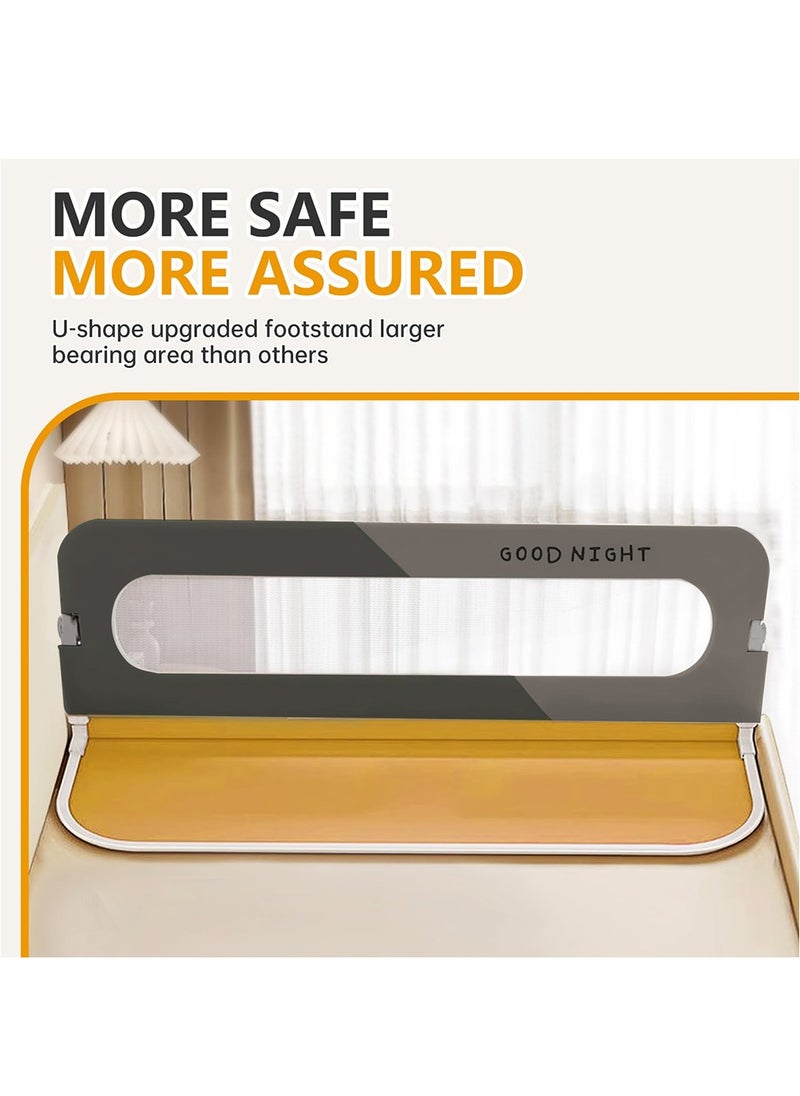 MIXDE - Toddler Bed Rails for Crib, Foldable Bed Rail for Toddlers, Portable Bed Rails Guard Bumper for Kids, Safe Bed Side Rail for Twin, Queen, King, Full Size Beds - Image 1