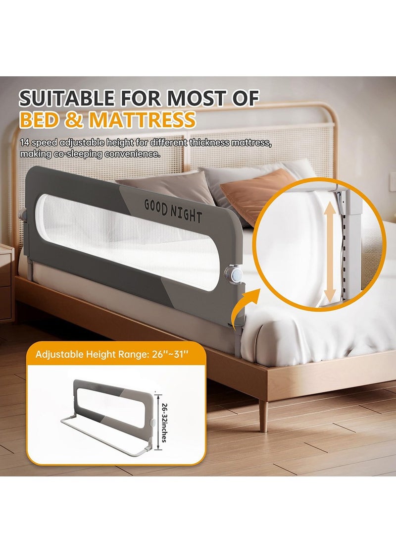 MIXDE - Toddler Bed Rails for Crib, Foldable Bed Rail for Toddlers, Portable Bed Rails Guard Bumper for Kids, Safe Bed Side Rail for Twin, Queen, King, Full Size Beds - Image 1