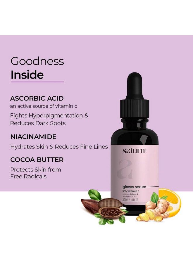 Saturn by GHC مجموعة سيروم جلو كومبو سيروم جلو (30 مل) ديرما رولر (540 إبرة دقيقة مقاس 0.5 مم) تعزز التغذية العميقة للغاية مدعومة بالريتينول وخالية من المواد الكيميائية (مجموعة من قطعتين) - Image 5