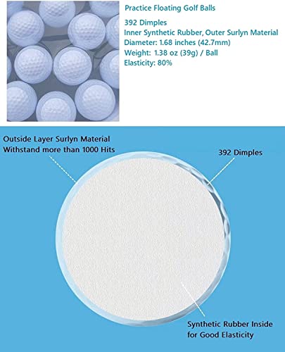 Viminston Floating Golf Balls 15 pcs for Lake or Pool, Practice Water Floater Golf Balls - Image 4