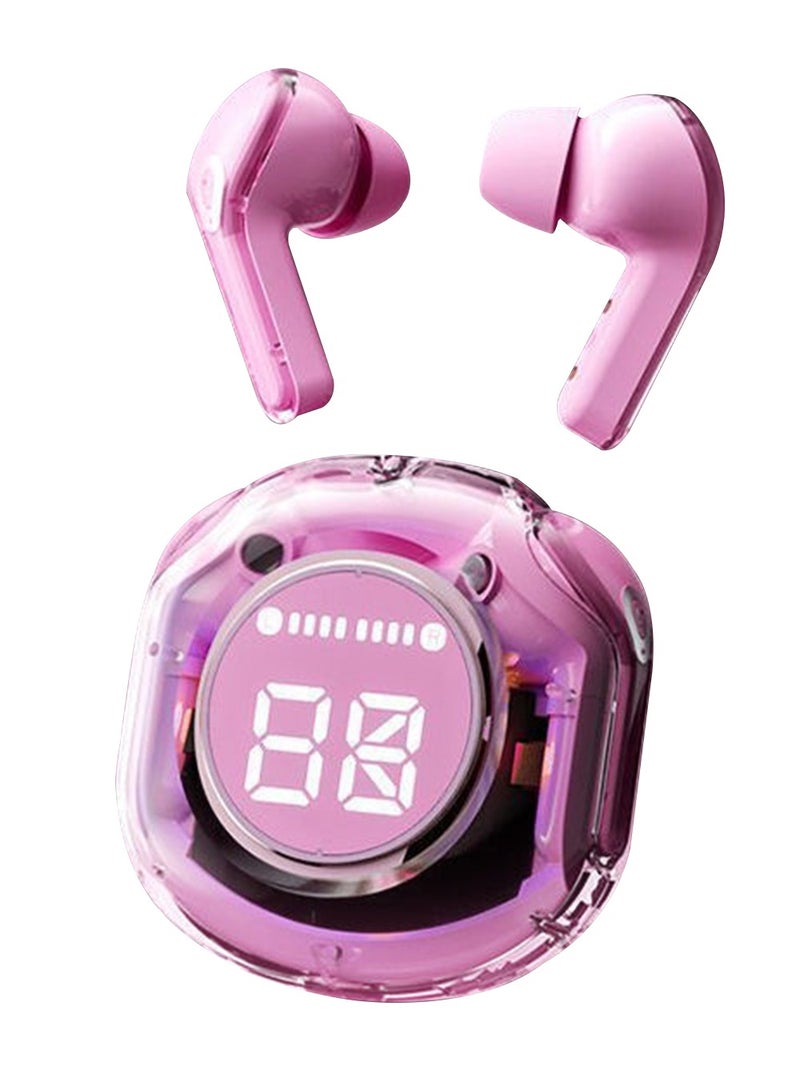 Luxury Wireless Earbuds, Transparent appearance with LED Display Charging Case, Bluetooth 5.3 in-Ear Earphones with Mic for Phone Tablet Laptop Sports, High-End Headphones - Image 1