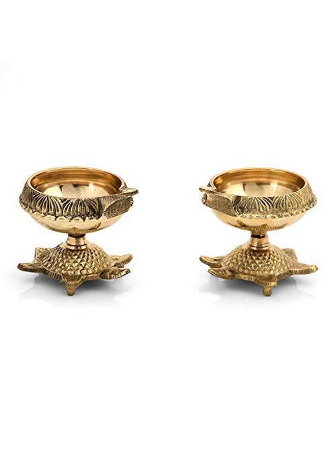 Collectible India Brass Diya (3 x 2 x 2.7 inch, Gold) - Image 1