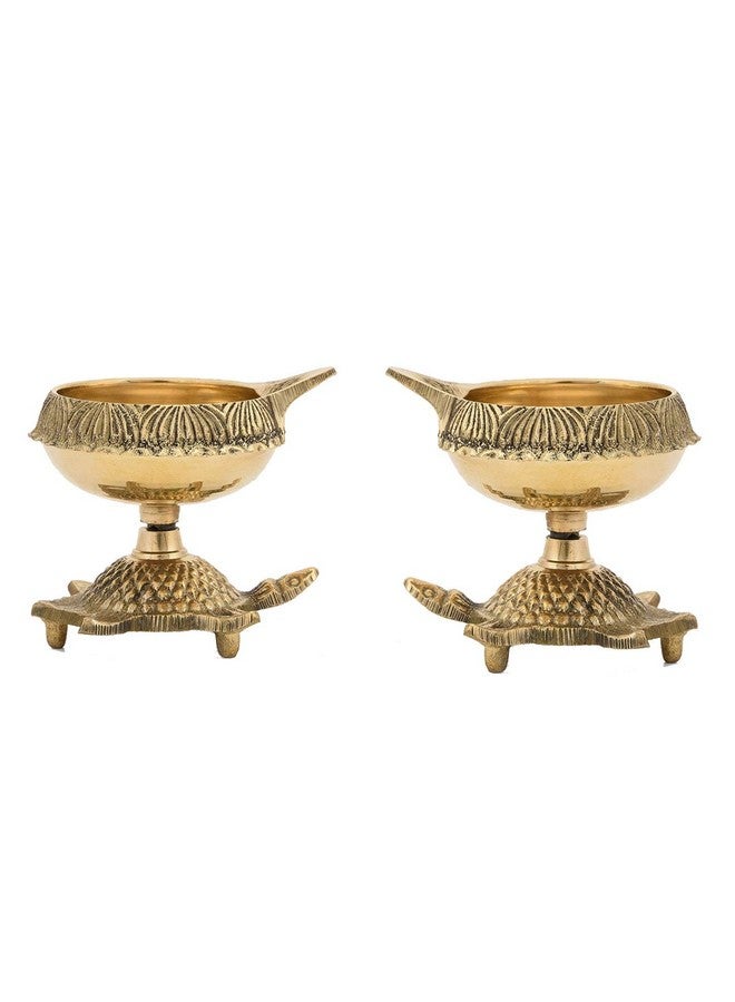 Collectible India Brass Diya (3 x 2 x 2.7 inch, Gold) - Image 3