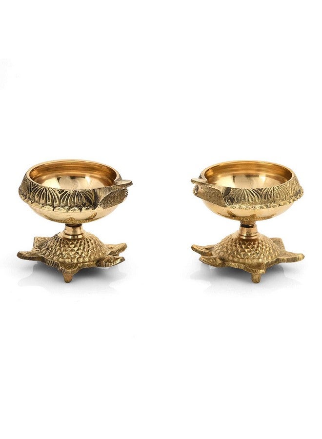 Collectible India Brass Diya (3 x 2 x 2.7 inch, Gold) - Image 2