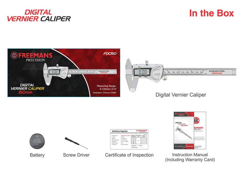 FREEMANS FDC150 Digital Caliper 150mm/6-Inch - Image 3