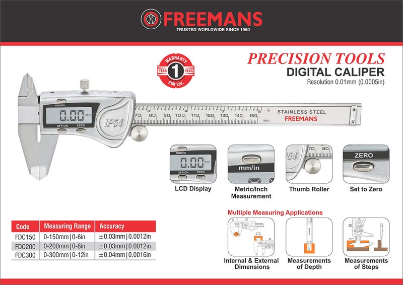 FREEMANS FDC150 Digital Caliper 150mm/6-Inch - Image 2