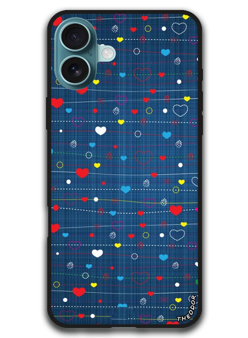 Theodor Protective Case Anti Scratch Shock Proof Bumper Cover For iPhone 16 Plus (6.7)-inch Heart Strings - Image 1