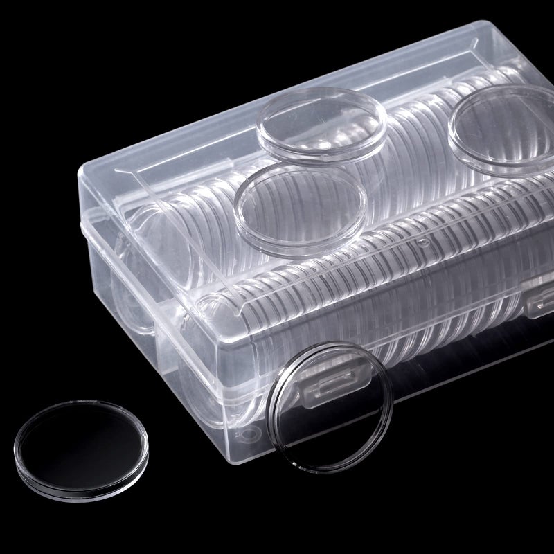 BeapTcely 48 Pieces 38 mm Silver Dollar Case Round Coin Capsules Silver Bar Capsule Holders Silver Dollar Coin Holder Clear Silver Dollar Coin Holder for Morgan, Peace, IKE Silver Dollar (48) - Image 3