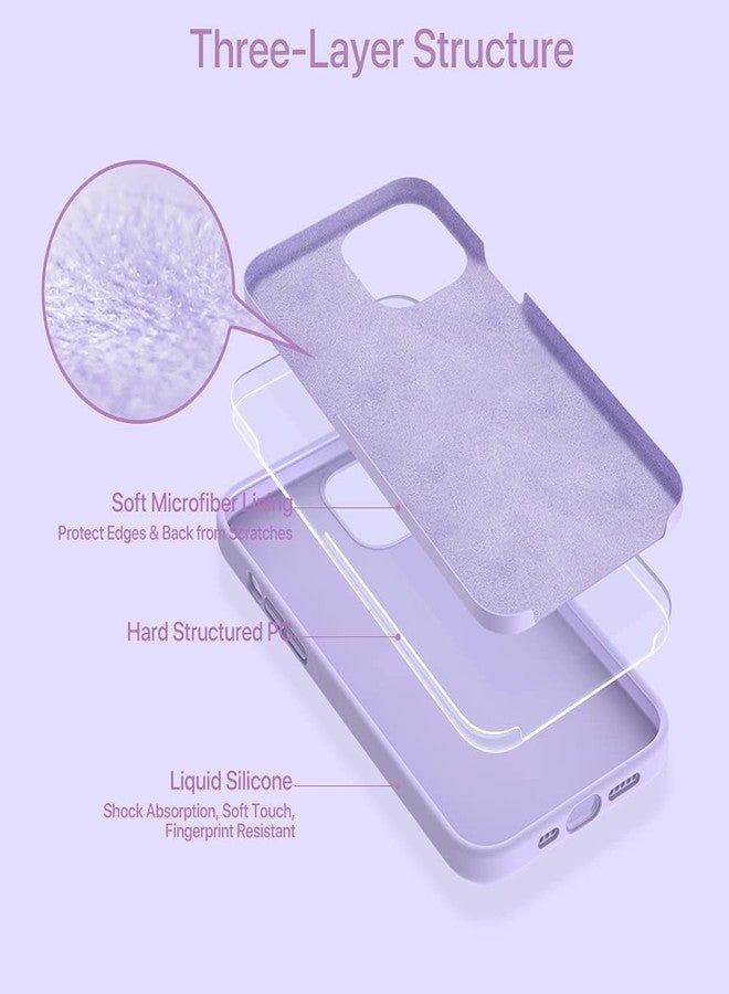 Miracase Compatible with iPhone 12 Case and iPhone 12 Pro Case, Liquid Silicone Gel Rubber Full Body Protection Shockproof Drop Protection Phone Case for iPhone 12/12 Pro 6.1 inch, Violet - Image 3