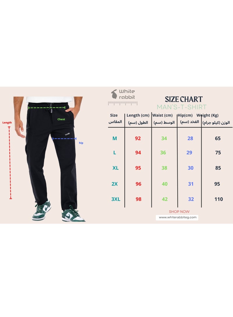 وايت رابيت بنطال رياضي عملي سهل الارتداء باللون الأسود  - Image 5
