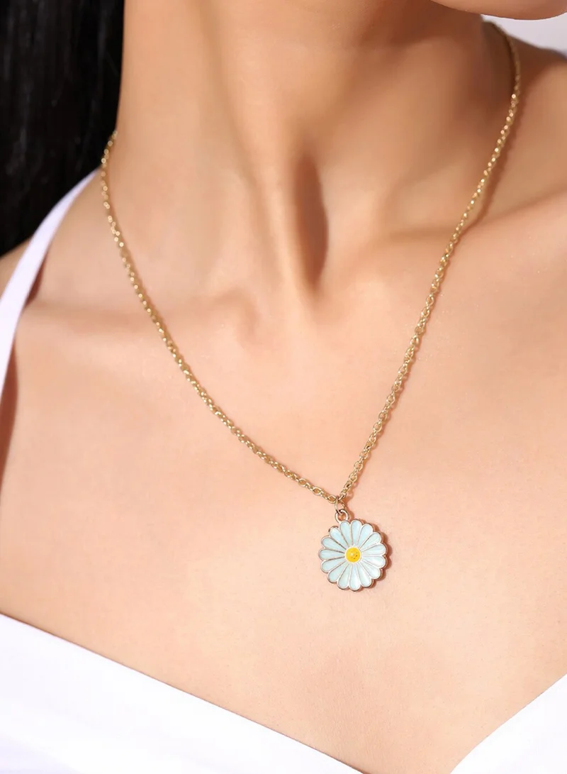 Priyaasi Brass Floral Minimal Necklace